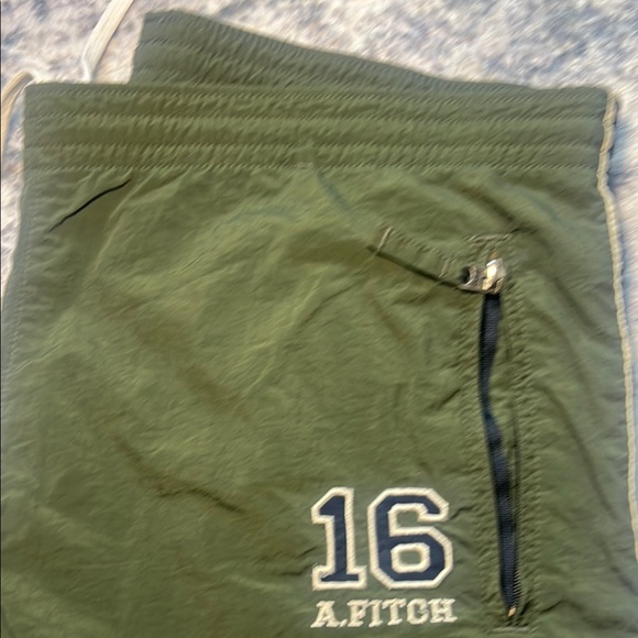 Abercrombie & Fitch Olive Joggers with White Details - Picture 3 of 6